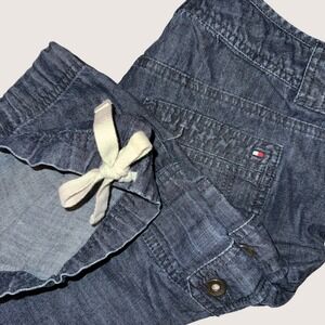 Tommy Hilfiger Y2K Grunge Utiliy Denim Corpcore Cargo Bermuda Shorts SZ 2 Preppy